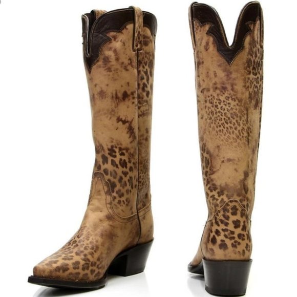 🐾👢Nocona Distressed Leopard Western Leather Boot👢🐾 - Picture 2 of 7